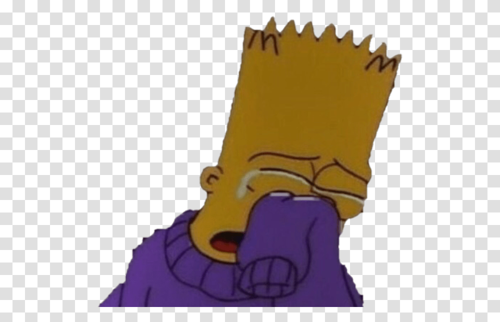 Bart Simpson Yellow Purple Cry Upset Grunge Aesthetic Bart Simpson, Apparel, Person, Human Transparent Png