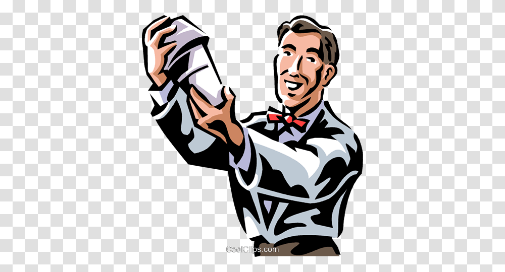 Bartender Mixing A Drink Royalty Free Vector Clip Art Illustration, Person, Human, Performer, Waiter Transparent Png