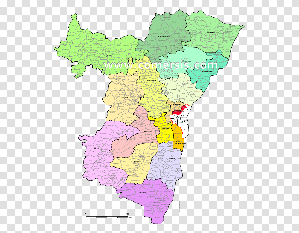 Bas Rhin Counties Map With Names For Word And Excel, Diagram, Plot, Atlas, Person Transparent Png