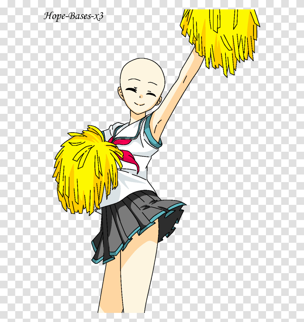Base Svg Cheer Anime Girl Cheerleader Base, Person, Human, Dance Pose, Leisure Activities Transparent Png
