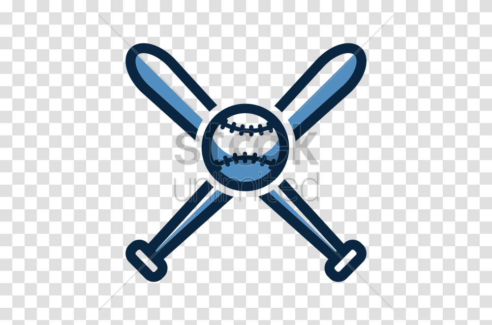 Baseball Bat And Ball Icon Vector Image, Scissors, Blade, Weapon, Weaponry Transparent Png