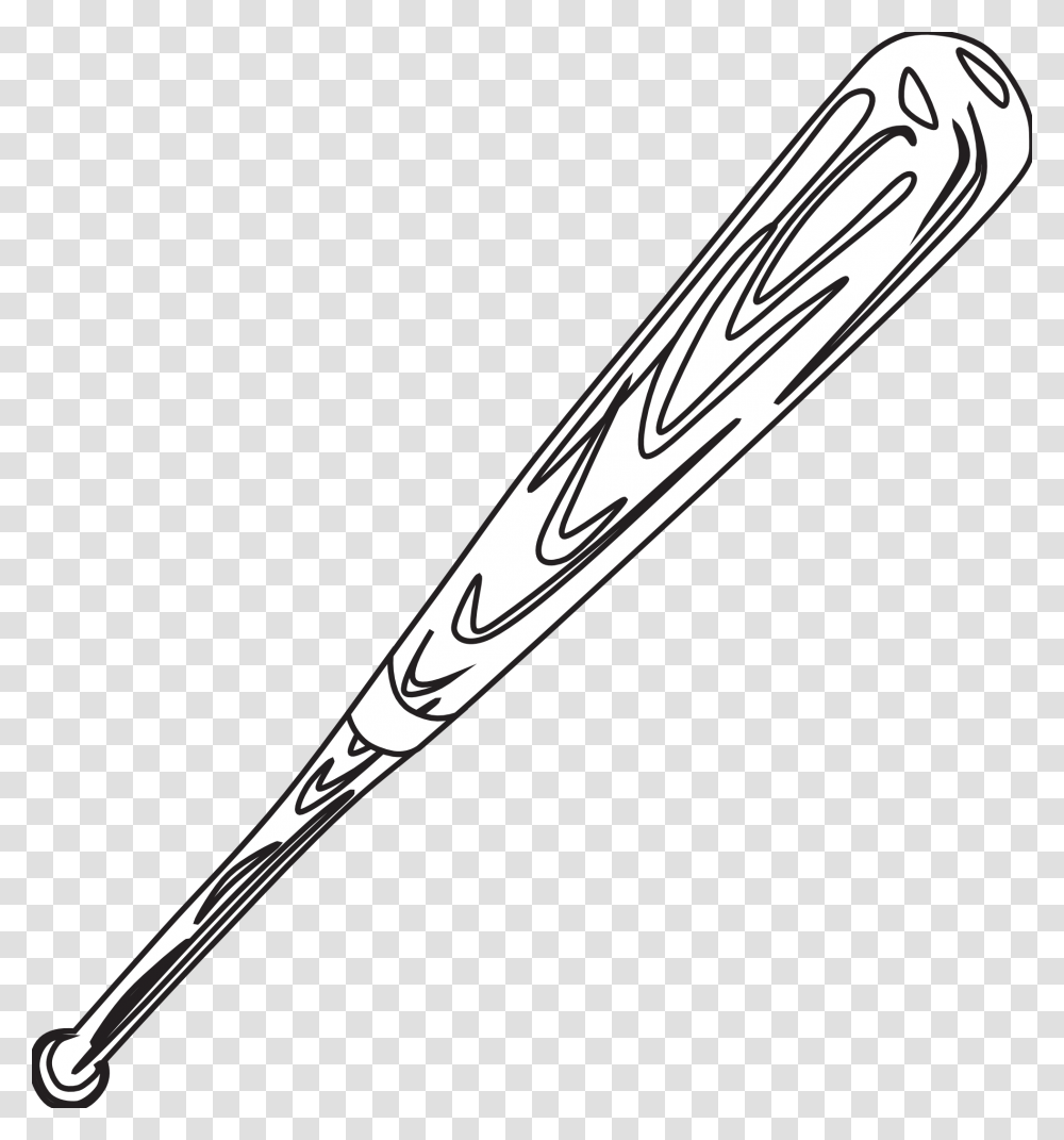 Baseball Bat Clipart Line Drawing, Team Sport, Sports, Softball Transparent Png