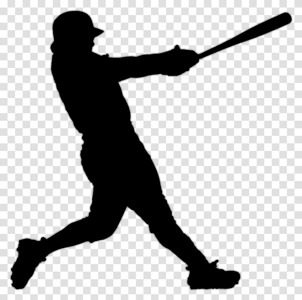 Baseball Bats Clip Art Line Silhouette Baseball Player Line Art, Gray, World Of Warcraft Transparent Png