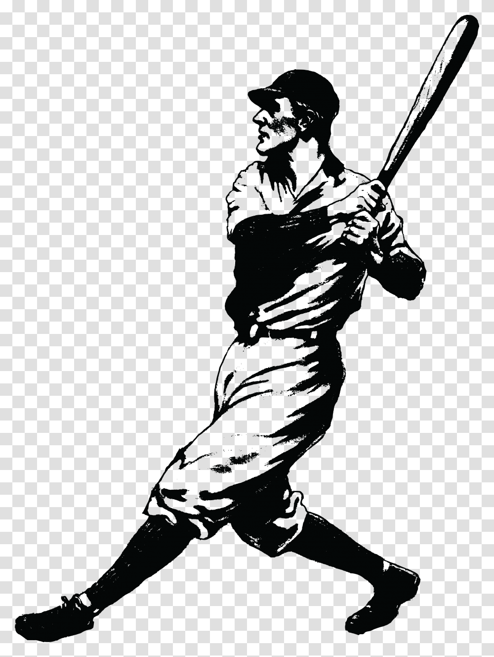 Baseball Batter Clip Arts Vintage Baseball Player Clipart, Person, Silhouette, People, Hand Transparent Png