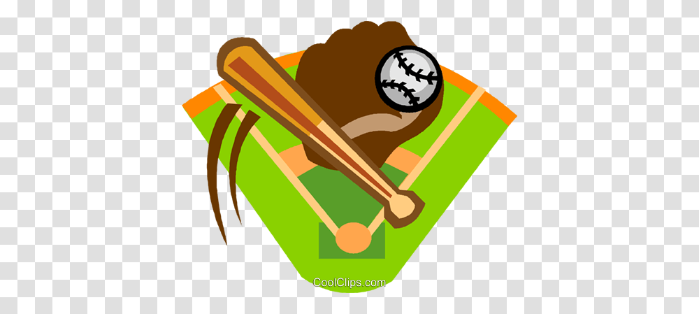 Baseball Diamond With Bat Ball And Glove Royalty Free Vector Clip, Sport, Sports, Team Sport, Softball Transparent Png