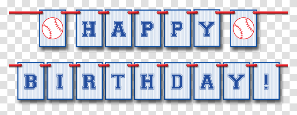 Baseball Happy Birthday Pennant Banner Happy Birthday Banner Baseball, Word, Number Transparent Png