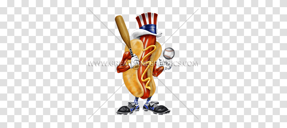 Baseball Hotdog Production Ready Artwork For T Shirt Printing, People, Person, Human, Team Sport Transparent Png