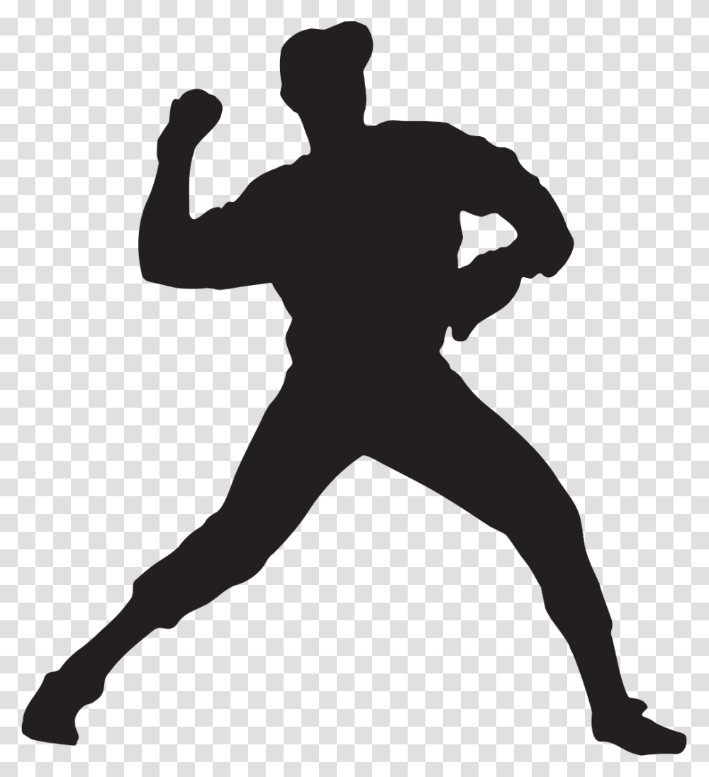 Baseball Pitcher Football Player Clip Art Baseball Pitcher Clipart No Background, Silhouette, Person, Human, Leisure Activities Transparent Png