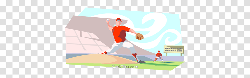 Baseball Pitcher Throwing Ball Royalty Free Vector Clip Art, Person, People, Team Sport Transparent Png