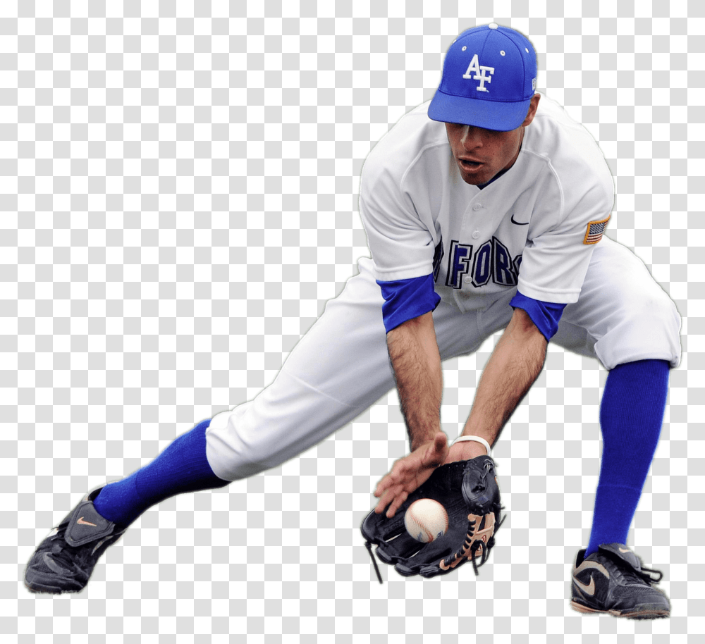 Baseball Player Catching Low Ball Baseball Player, Person, People, Team Sport Transparent Png