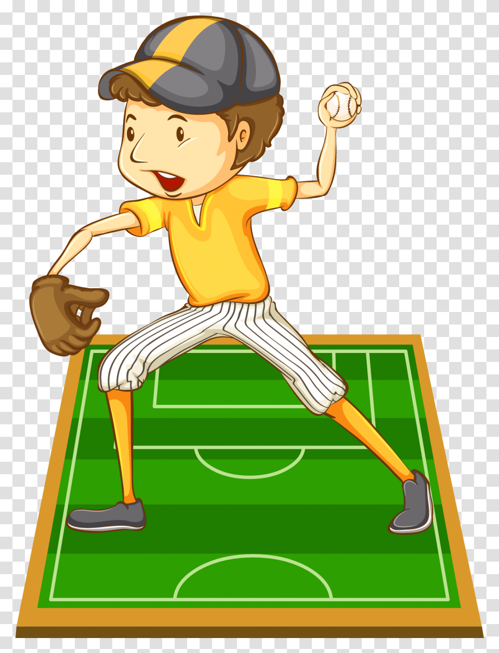 Baseball Player Clipart Drawing Of Person With Baseball Glove, Human, Sport, Sports, Helmet Transparent Png
