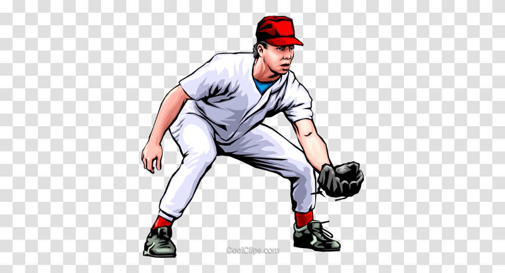 Baseball Player Fielding The Ball Royalty Free Vector Clip Baseball Clip Art, Person, Human, Athlete, Sport Transparent Png