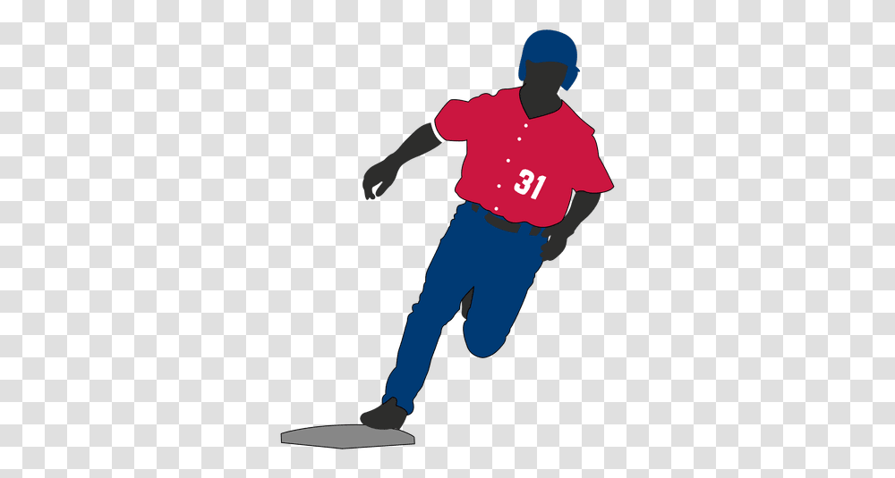Baseball Player Running Silhouette & Svg Baseball Player Running Clipart, Person, Clothing, People, Sphere Transparent Png
