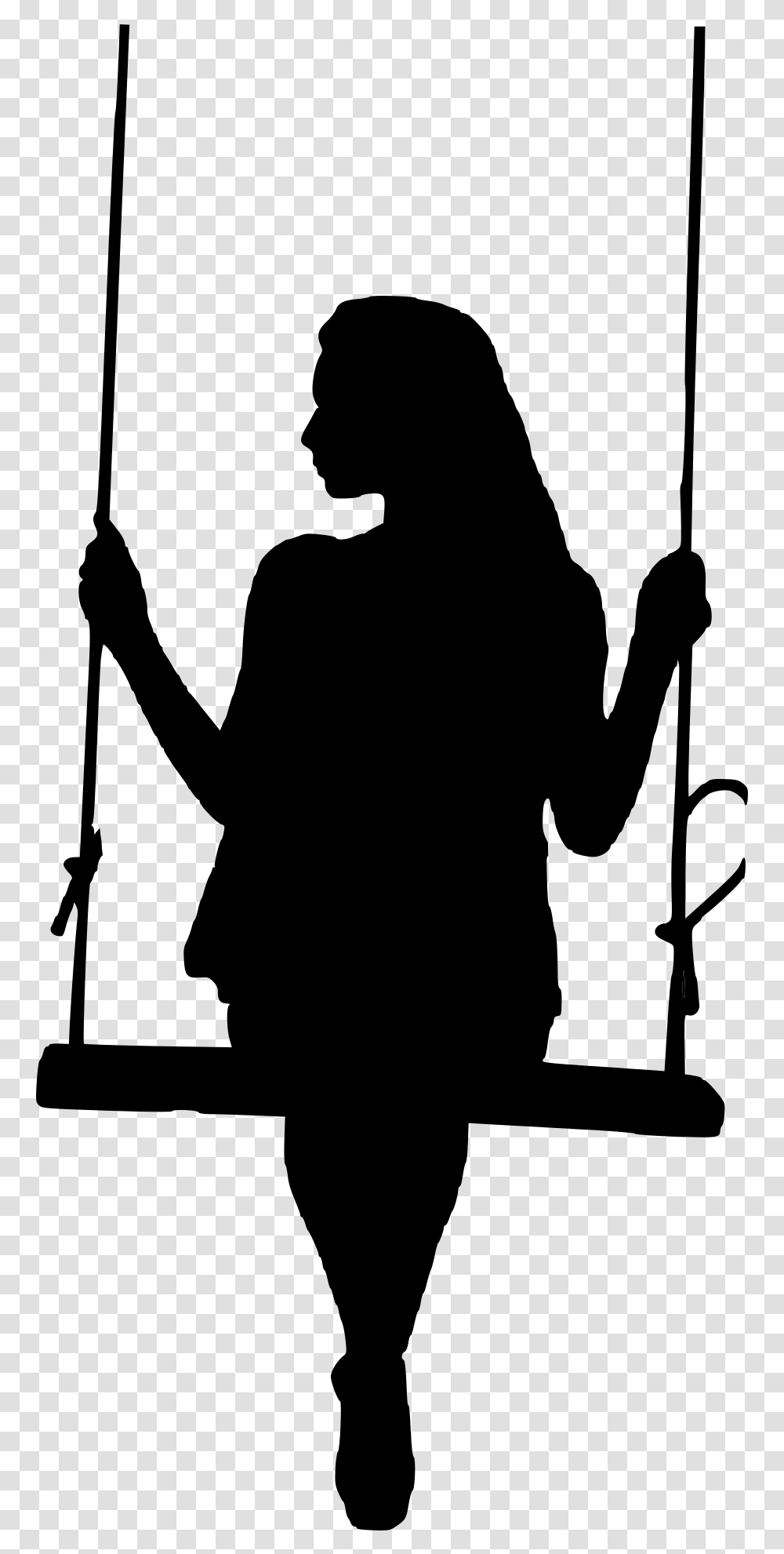 Baseball Player Silhouette Silhouette Of A Girl On A Swing, Gray, World Of Warcraft Transparent Png