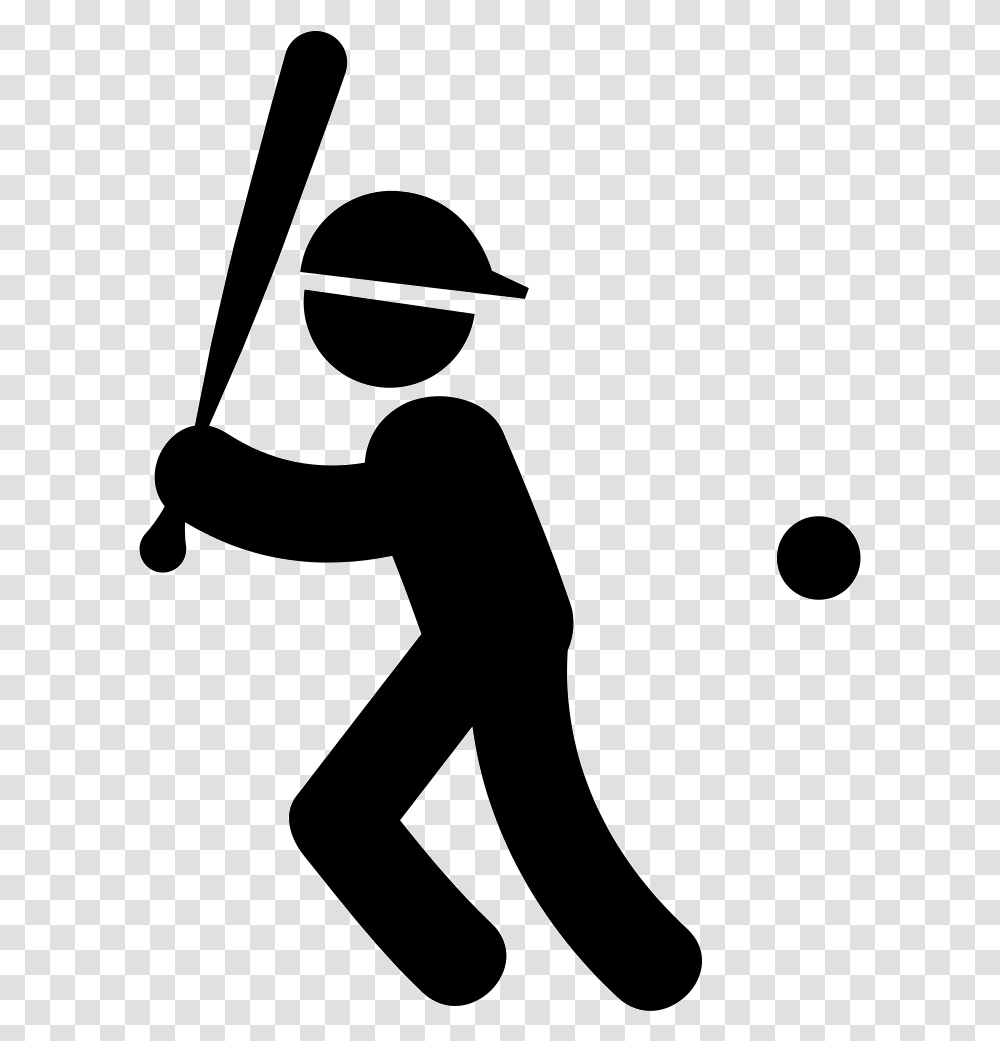 Baseball Player With Bat Ball And Cap Playing Baseball Icon, Person, Human, Sport, Sports Transparent Png