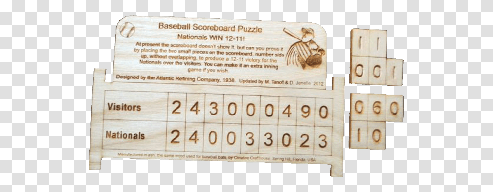 Baseball Scoreboard Baseball Scoreboard Wood Number, Text, Symbol, Handwriting, Page Transparent Png