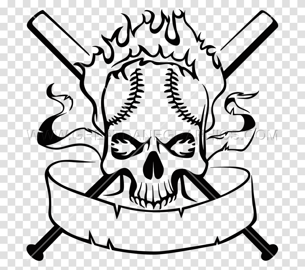 Baseball Skull Crest Production Ready Artwork For T Shirt Printing, Bow, Label Transparent Png