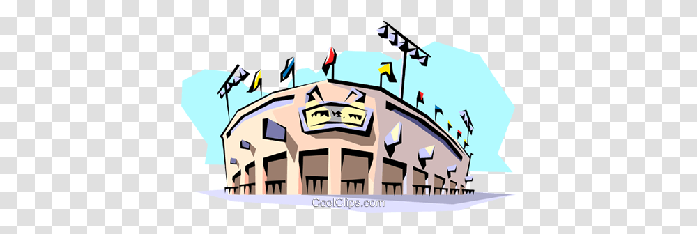 Baseball Stadium Royalty Free Vector Clip Art Illustration, Building, Outdoors, Architecture, Nature Transparent Png