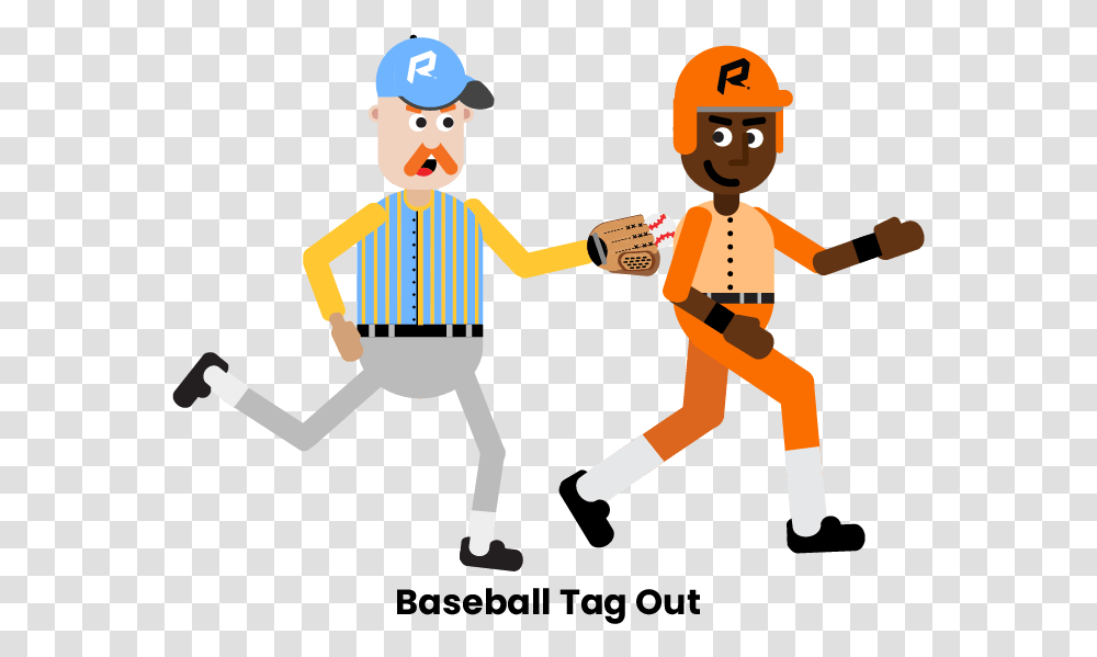 Baseball Tag Out Cartoon, Person, Hand, People Transparent Png
