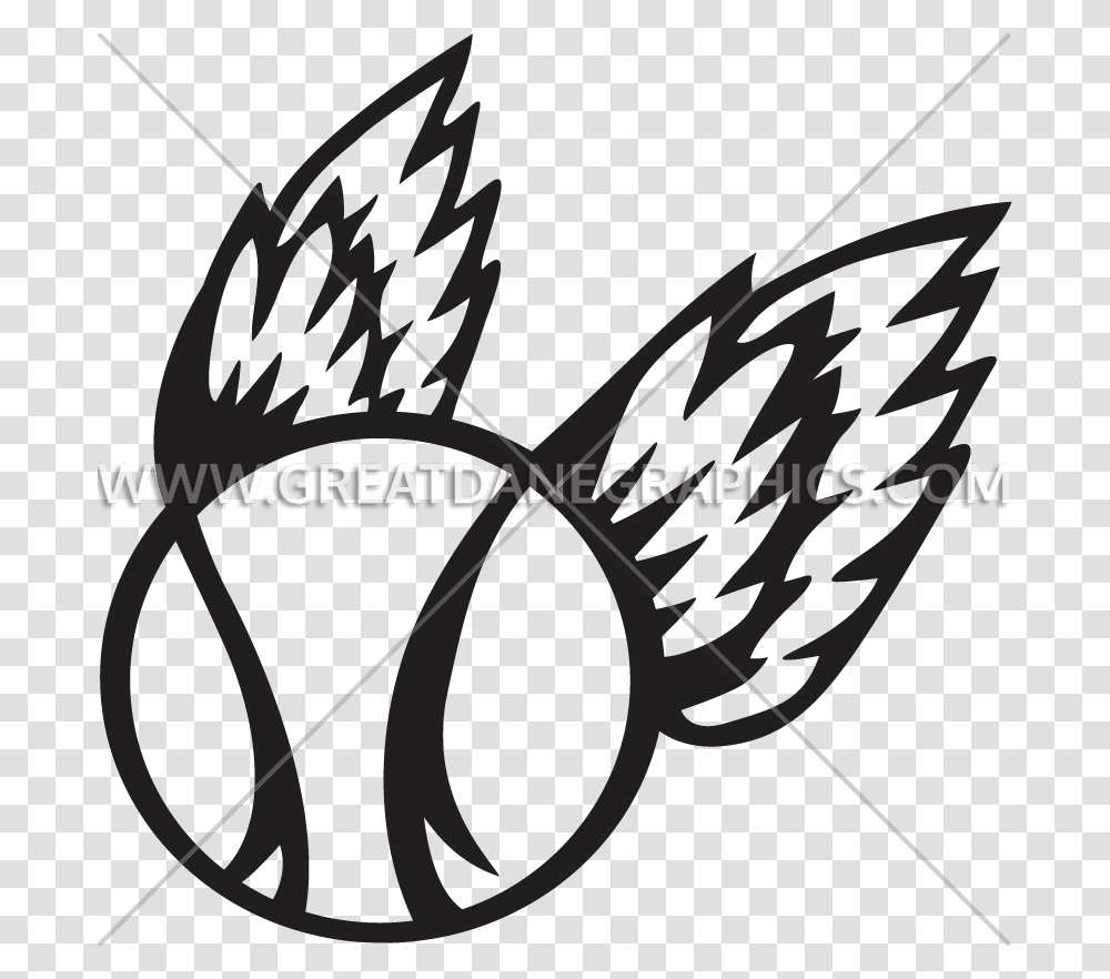 Baseball With Wings Clipart Graphic Download Baseball Illustration, Logo, Word Transparent Png