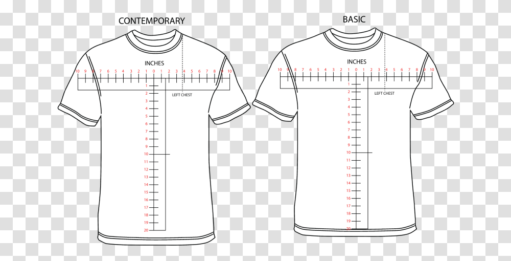 Basic Tshirt Fit Guide Illustration, Plot, Measurements, Diagram Transparent Png