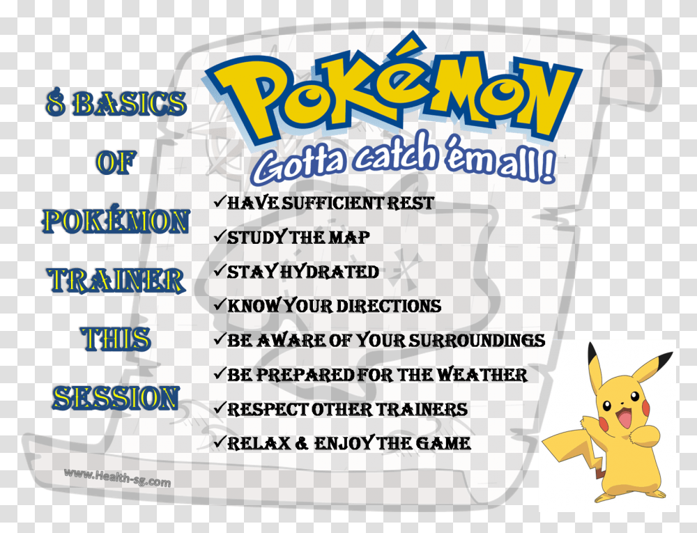 Basics Of Being A Pokemon Trainer In Pogo Health Simple Pokemon, Advertisement, Poster, Flyer, Paper Transparent Png