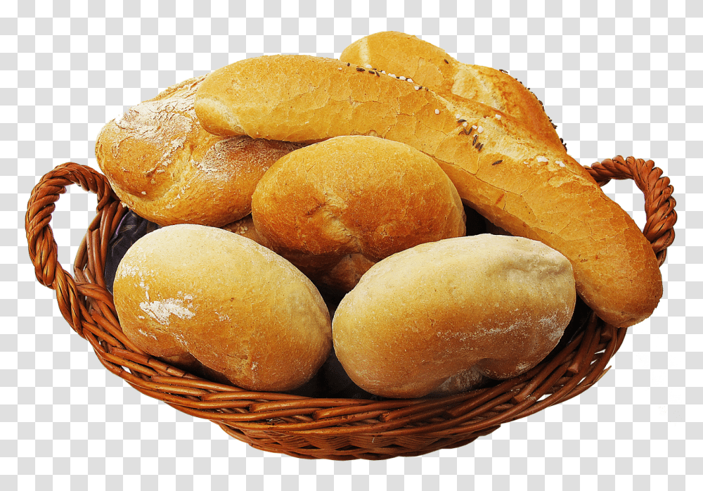 Basket Food, Bread, Bun, Fungus Transparent Png