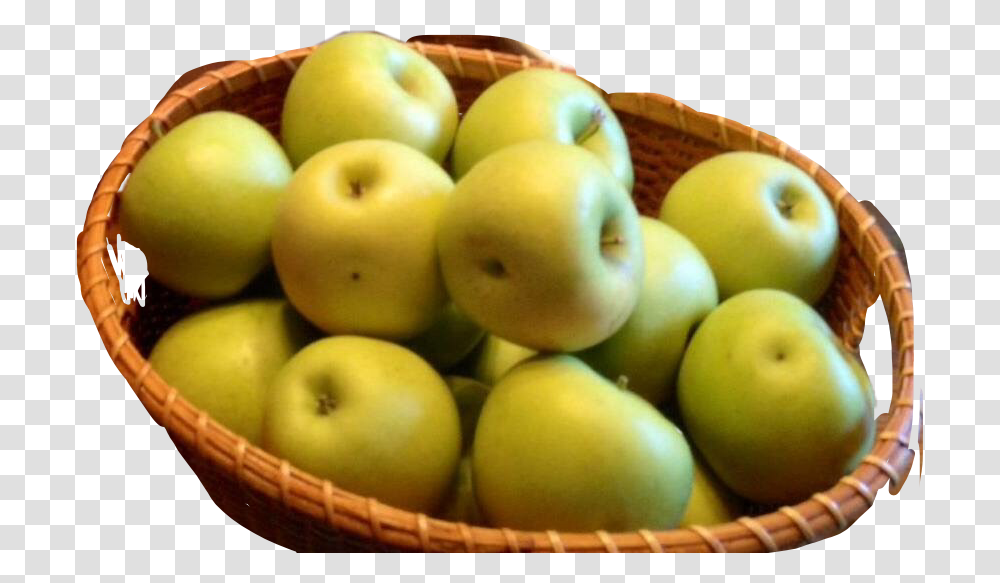 Basket Apples Green Wicker Freetoedit Granny Smith, Plant, Fruit, Food Transparent Png