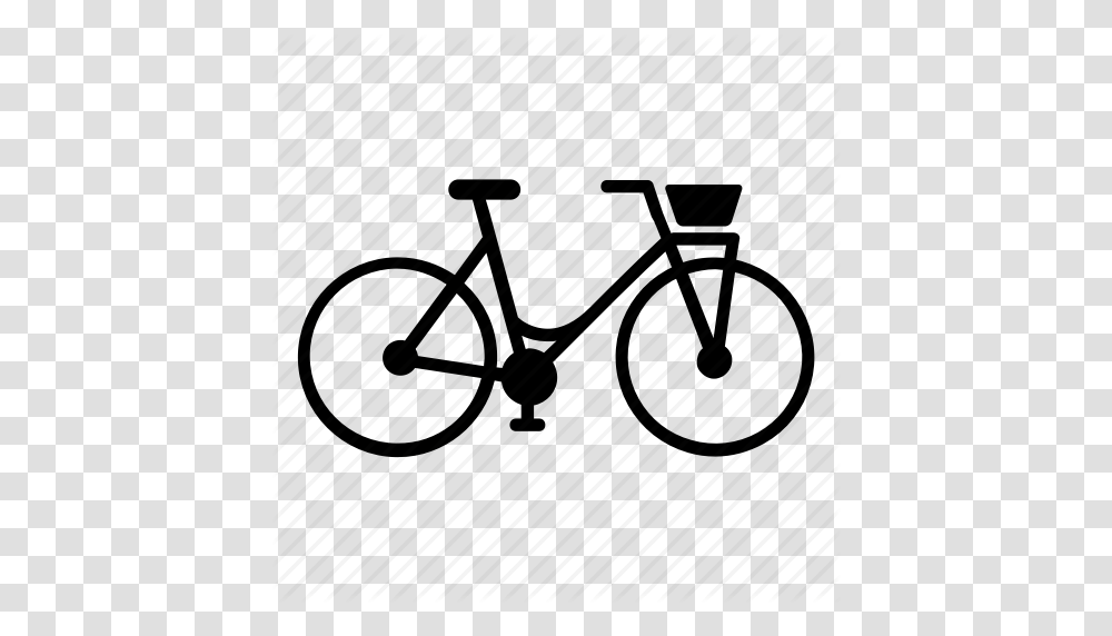 Basket Bicycle Bike City Girl Ride Street Icon, Vehicle, Transportation, Spoke, Machine Transparent Png