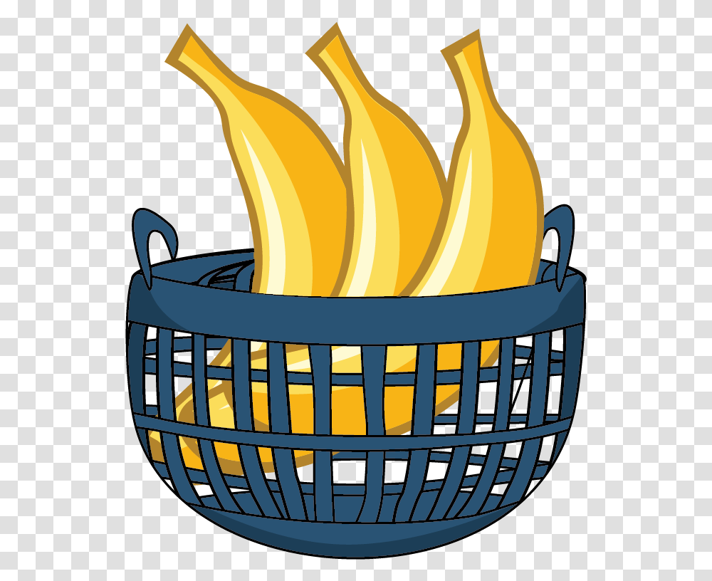 Basket Clipart Banana Banana In The Basket Clipart, Fire, Flame Transparent Png