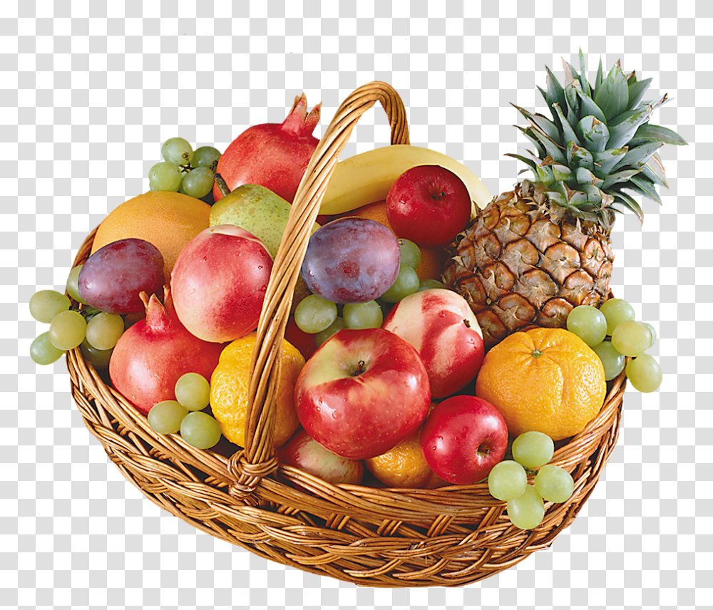 Basket Of Fruits, Plant, Food, Pineapple, Orange Transparent Png