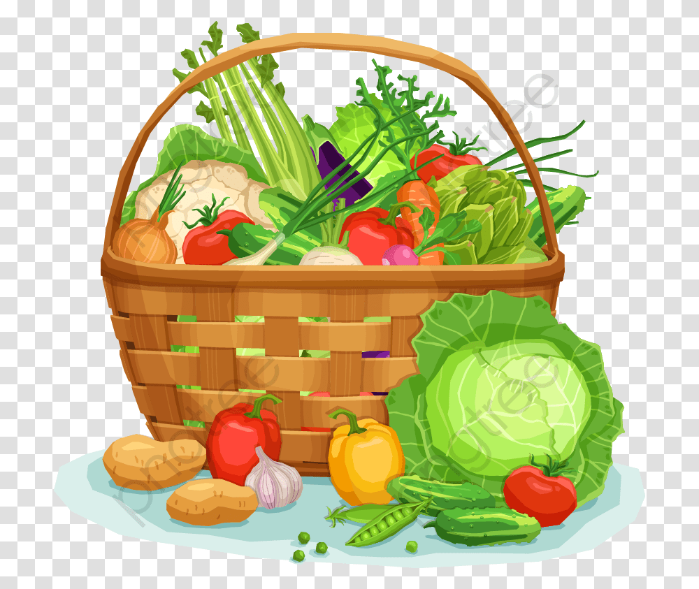 Basket Of Vegetables Vector, Plant, Birthday Cake, Dessert, Food Transparent Png