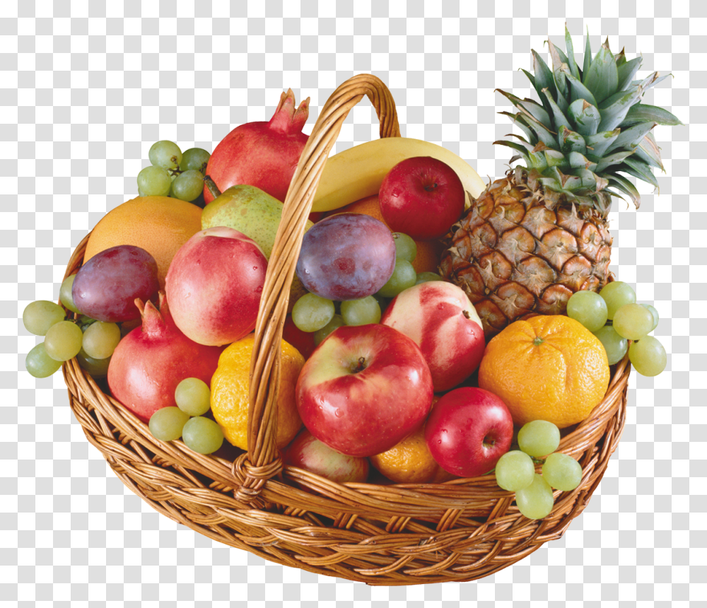 Basket With Fruits Clipart Basket Full Of Fruits, Plant, Food, Orange, Citrus Fruit Transparent Png