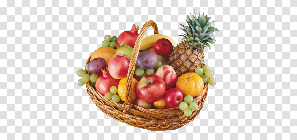 Basket With Fruits Clipart Fruit Gift Fruits Basket Images Hd, Plant, Food, Pineapple, Orange Transparent Png