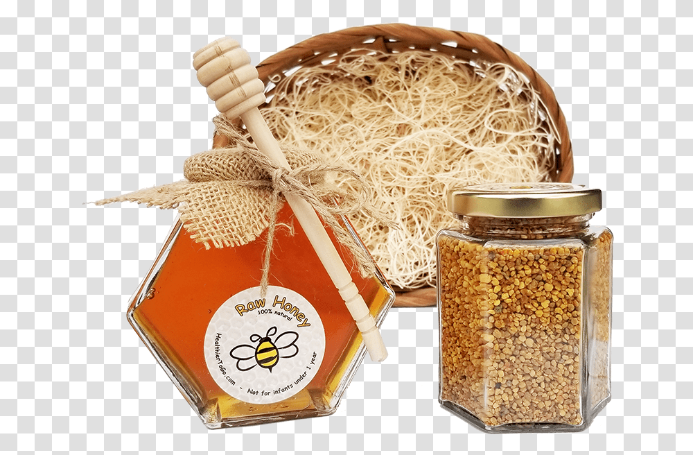 Basket With Honey And Bee Pollen Noodle, Food, Pasta, Purse, Handbag Transparent Png