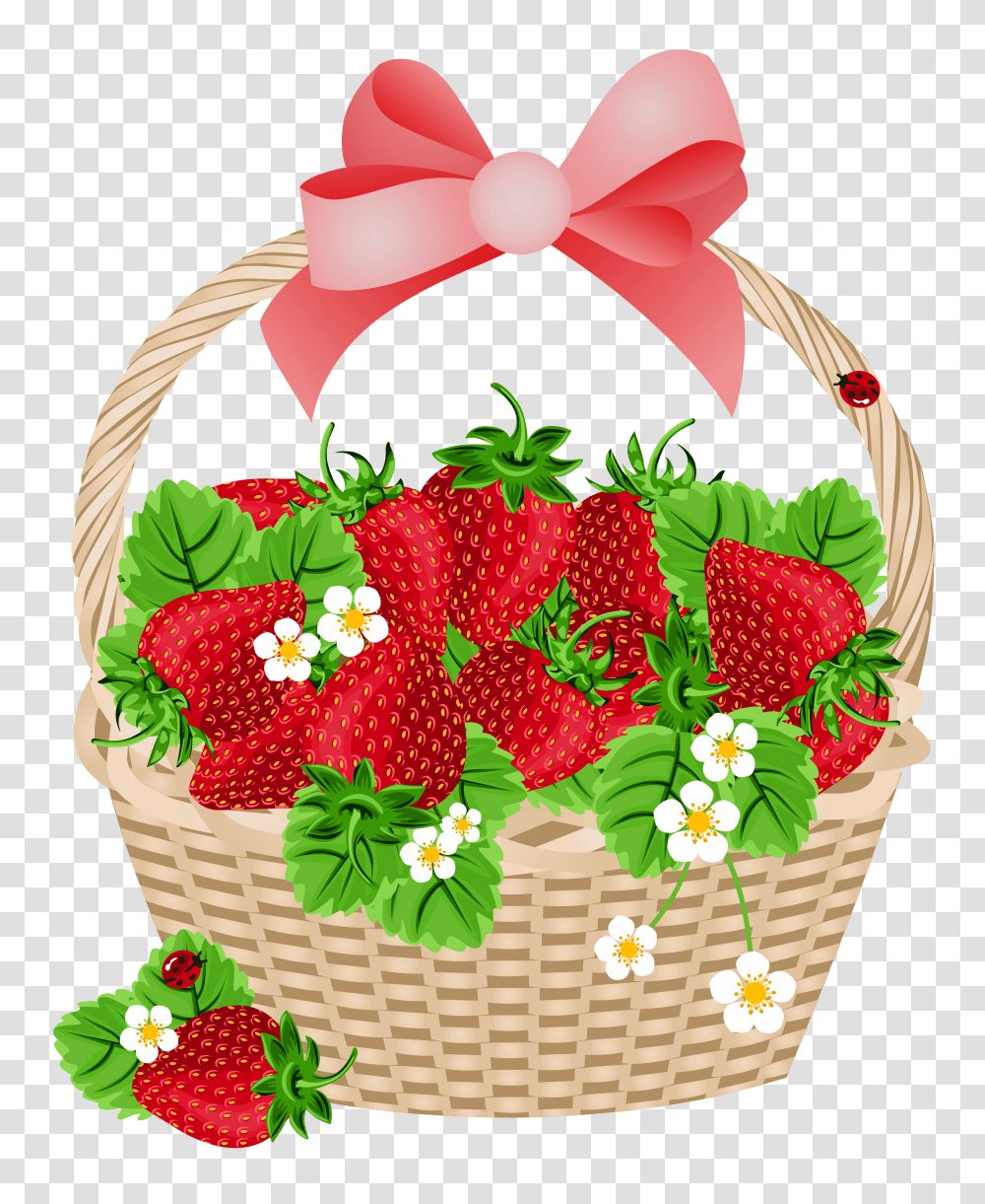 Basket With Strawberries Gallery, Shopping Basket, Birthday Cake, Dessert, Food Transparent Png