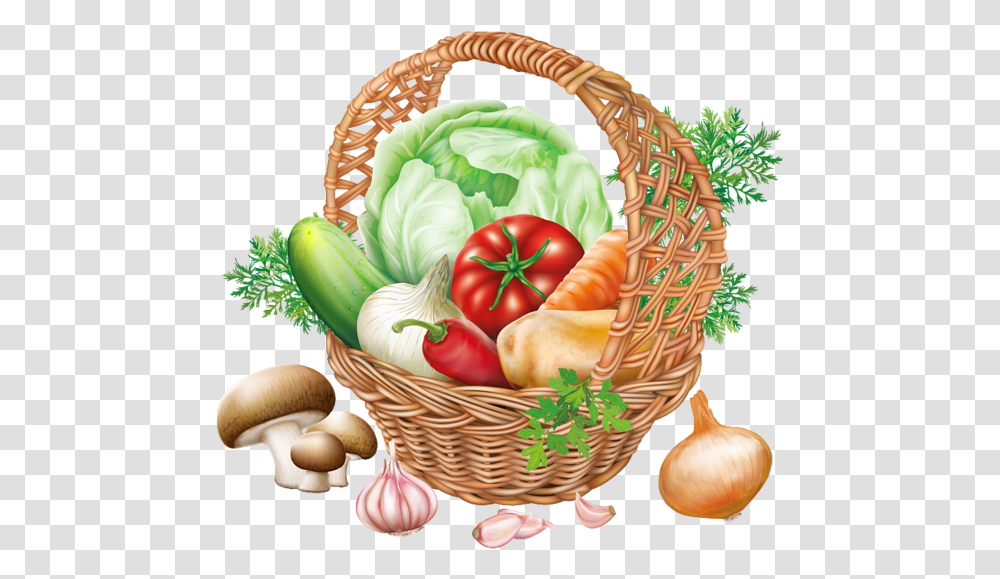 Basket With Vegetables Basket Of Vegetables, Plant, Food, Egg Transparent Png