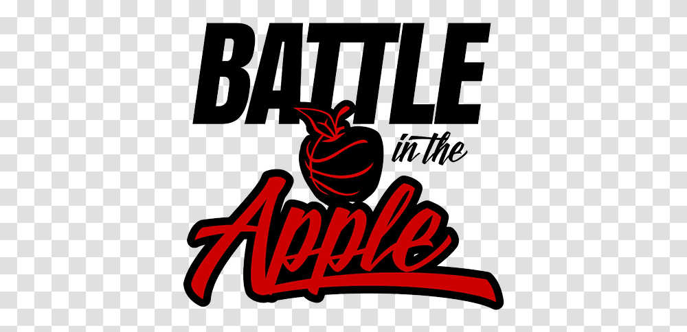 Basketball Battle In The Apple Emblem, Text, Alphabet, Poster, Advertisement Transparent Png