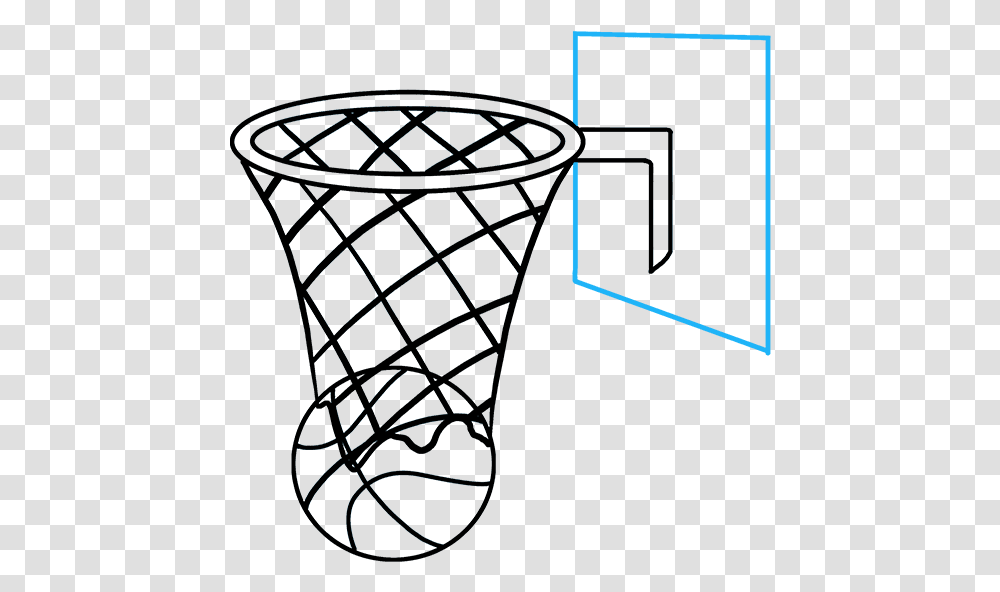 Basketball Clipart Swoosh Easy Basketball Hoop Drawing, Cup, Beverage, Drink, Glass Transparent Png