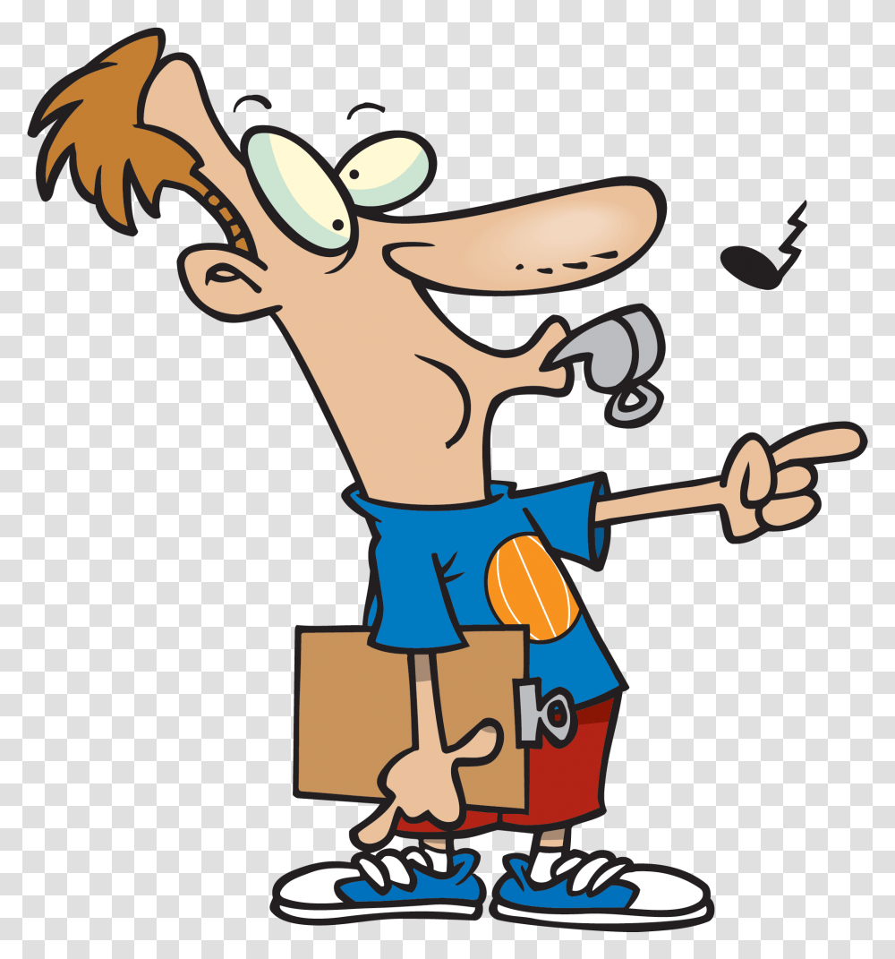 Basketball Coach Clipart Cartoon Basketball Coach Cartoon Man Blowing Whistle, Performer, Hand, Juggling, Cleaning Transparent Png