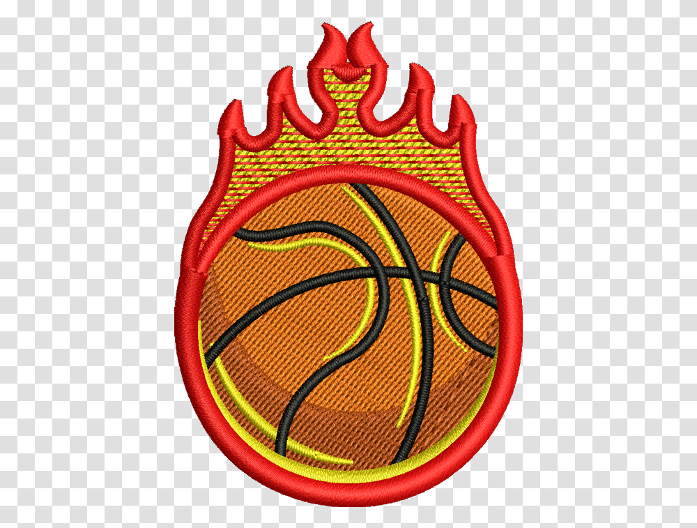 Basketball Flame Iron On Patch Basketball Patches Nasa Hubble Mission Patch, Logo, Trademark, Rug Transparent Png