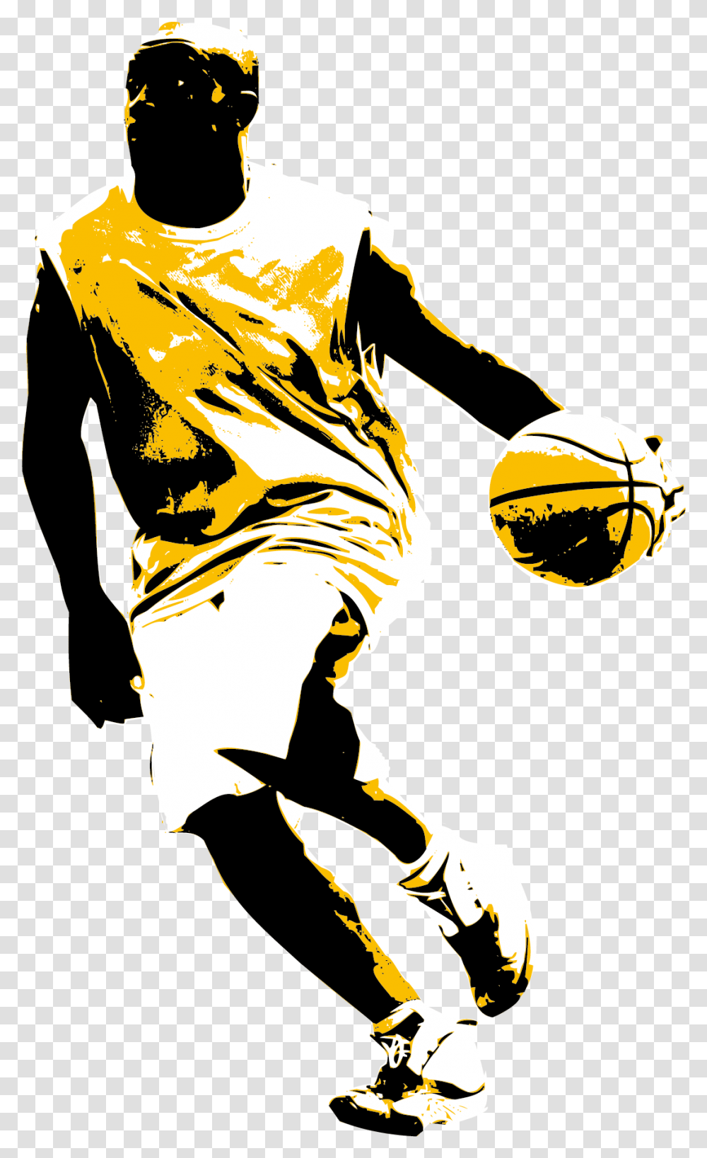 Basketball Man Clipart Svg Black And White Basketball Silhouette Dunking Basketball, Person, Human, Modern Art Transparent Png