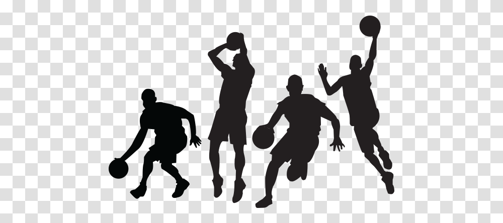 Basketball Player Black And White People Playing Basketball Clipart, Person, Silhouette, Leisure Activities, Dance Pose Transparent Png