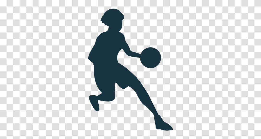 Basketball Player Female Running Ball Outfit Silueta Jugador De Baloncesto, Juggling, Sport, Sports, Sphere Transparent Png