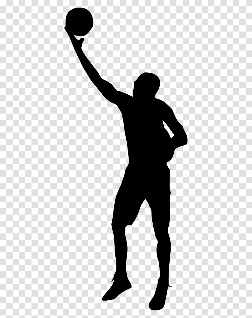 Basketball Player Silhouette Basketball Player Silhouette, Person, Human, Kneeling, Hand Transparent Png