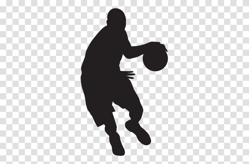 Basketball Player Silhouette Clip Art Gallery, Person, Human, Kneeling, Stencil Transparent Png
