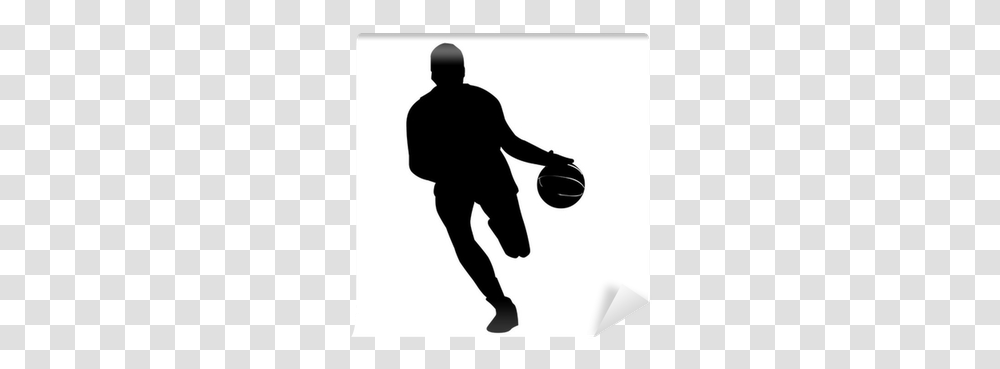 Basketball Player Silhouette Wall Mural • Pixers We Live To Change Basketball Poses, Person, Human, Sport, Sports Transparent Png