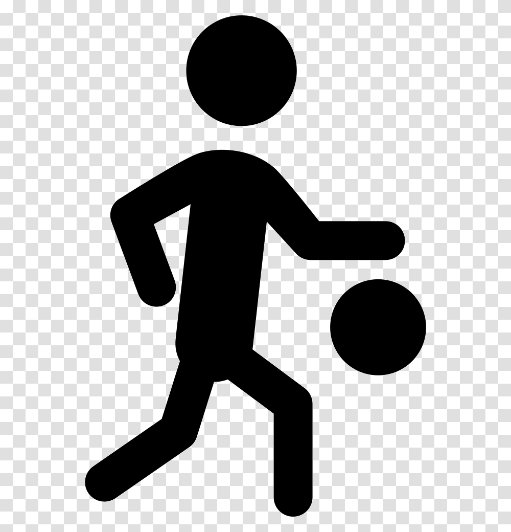 Basketball Player Silhouette With The Ball Icon Free, Sign, Person, Human Transparent Png