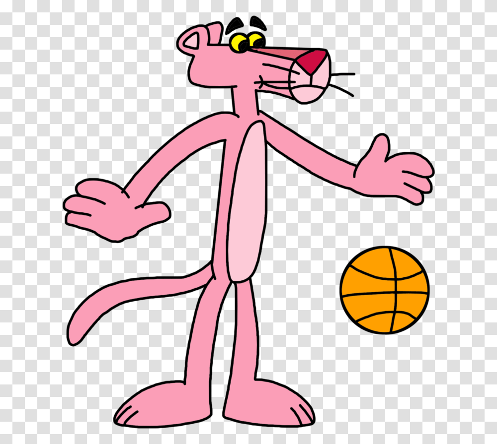 Basketball Players Clipart Pink Panther With Basketball Ball, Antelope, Drawing, Performer Transparent Png