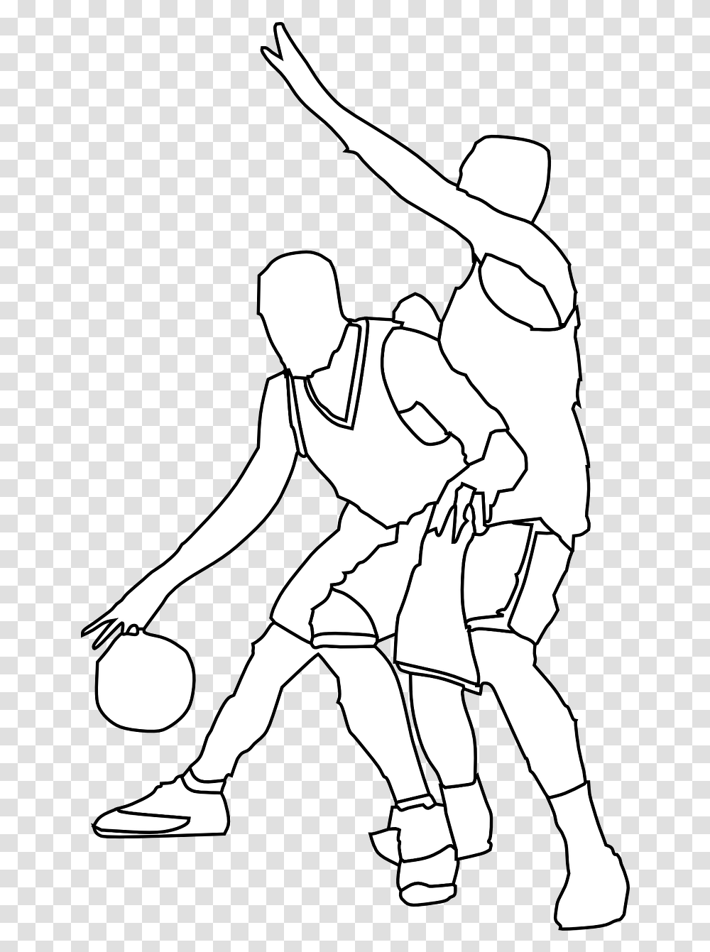 Basketball Players Defence Free Vector Graphic On Pixabay Basketball Game Drawing Player, Judo, Martial Arts, Sport, Person Transparent Png